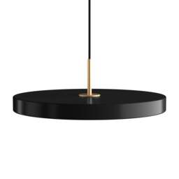 Umage Asteria Plus Pendant Lamp - Black - Medium - Brass Top Colour: Black, Size: Medium, Style: Brass