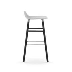 Normann Copenhagen Form Barstool - Wood - 75cm - White - Black Oak Legs Shell Colour: White, Leg Colour: Black Oak - thumbnail 3