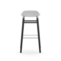Normann Copenhagen Form Barstool - Wood - 75cm - White - Black Oak Legs Shell Colour: White, Leg Colour: Black Oak - thumbnail 4
