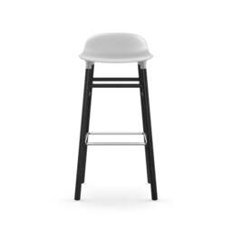 Normann Copenhagen Form Barstool - Wood - 75cm - White - Black Oak Legs Shell Colour: White, Leg Colour: Black Oak - thumbnail 2