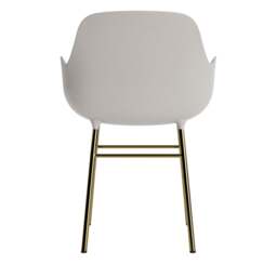 Normann Copenhagen Form Armchair - Warm Grey - Brass Legs Shell Colour: Warm Grey, Leg Colour: Brass - thumbnail 4