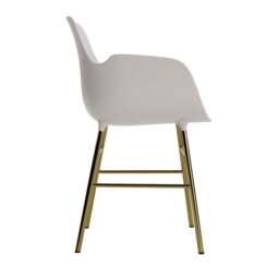 Normann Copenhagen Form Armchair - Warm Grey - Brass Legs Shell Colour: Warm Grey, Leg Colour: Brass - thumbnail 3