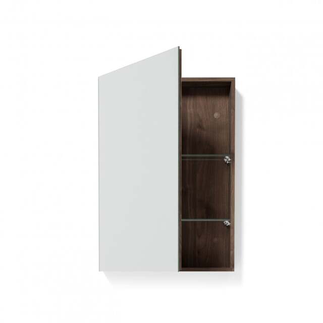 Wireworks Slimfit Magnifier Bathroom Cabinet 600 - Walnut - image 1