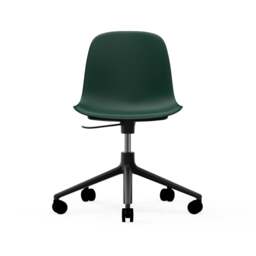 Normann Copenhagen Form Chair Swivel - 5 Wheel - Gas Lift - Green - Black Legs Shell Colour: Green, Leg Colour: Black - thumbnail 2