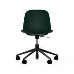 Normann Copenhagen Form Chair Swivel - 5 Wheel - Gas Lift - Green - Black Legs Shell Colour: Green, Leg Colour: Black - thumbnail 4