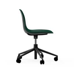 Normann Copenhagen Form Chair Swivel - 5 Wheel - Gas Lift - Green - Black Legs Shell Colour: Green, Leg Colour: Black - thumbnail 3