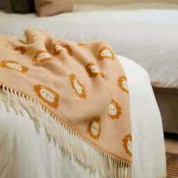 Tweedmill Textiles Merino Lambswool Baby Blanket - Lion - thumbnail 2