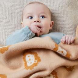 Tweedmill Textiles Merino Lambswool Baby Blanket - Lion - thumbnail 3