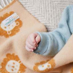 Tweedmill Textiles Merino Lambswool Baby Blanket - Lion - thumbnail 4