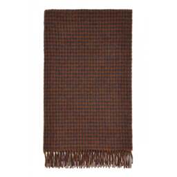 Bronte By Moon Merino Lambswool Houndstooth Throw - Navy &amp Rust