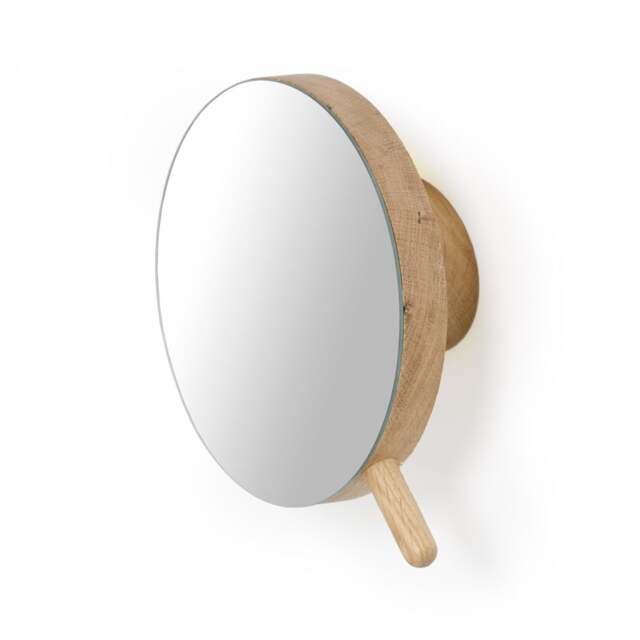 Wireworks Magnifying Wall Mirror - Oak - image 1