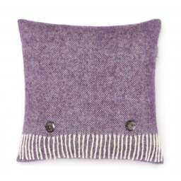 Bronte By Moon Pure Wool Herringbone Cushion - Lavender