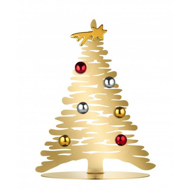 Alessi Bark Steel Christmas Tree - Small Gold Plated 30cm