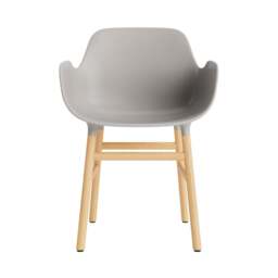 Normann Copenhagen Form Armchair - Warm Grey - Oak Legs Shell Colour: Warm Grey, Leg Colour: Oak - thumbnail 2