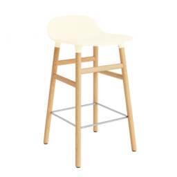 Normann Copenhagen Form Barstool - Wood - 65cm - Cream - Oak Legs Shell Colour: Cream, Leg Colour: Oak - thumbnail 1