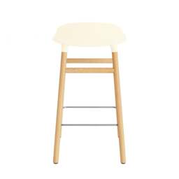 Normann Copenhagen Form Barstool - Wood - 65cm - Cream - Oak Legs Shell Colour: Cream, Leg Colour: Oak - thumbnail 4