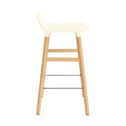 Normann Copenhagen Form Barstool - Wood - 65cm - Cream - Oak Legs Shell Colour: Cream, Leg Colour: Oak - thumbnail 3