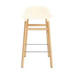 Normann Copenhagen Form Barstool - Wood - 65cm - Cream - Oak Legs Shell Colour: Cream, Leg Colour: Oak - thumbnail 2
