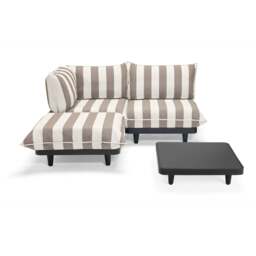 Fatboy Paletti Modular Outdoor Lounge Furniture - Cacao Stripe Option: 2 Seater Left + Hocker + Table