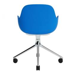 Normann Copenhagen Form Armchair Swivel - 4 Wheel - Bright Blue - Aluminium Legs Shell Colour: Bright Blue, Leg Colour: Aluminium - thumbnail 4