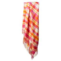 Tweedmill Textiles Lambswool Throw - Bright Check - Rio - thumbnail 2