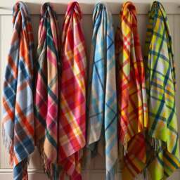 Tweedmill Textiles Lambswool Throw - Bright Check - Rio - thumbnail 4
