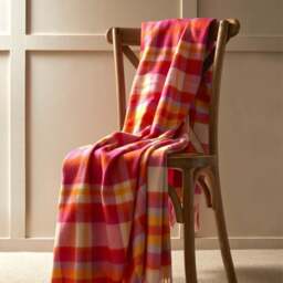 Tweedmill Textiles Lambswool Throw - Bright Check - Rio - thumbnail 3