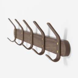Wireworks Left Hook 5 Hooks Rail - Walnut - thumbnail 2