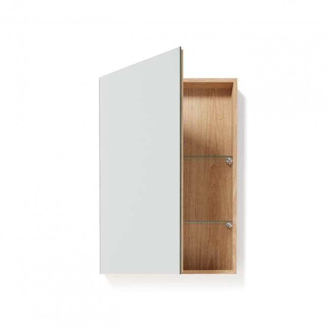 Wireworks Slimfit Magnifier Bathroom Cabinet 600 - Oak - image 1