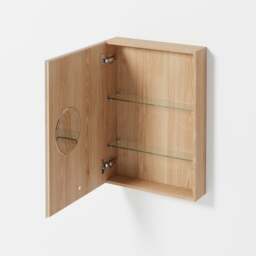 Wireworks Slimfit Magnifier Bathroom Cabinet 600 - Oak - thumbnail 5
