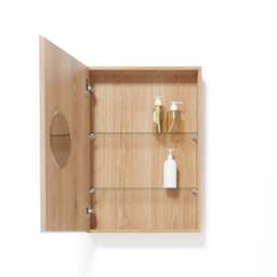 Wireworks Slimfit Magnifier Bathroom Cabinet 600 - Oak - thumbnail 4
