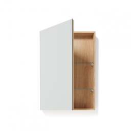 Wireworks Slimfit Magnifier Bathroom Cabinet 600 - Oak - thumbnail 1