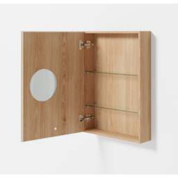 Wireworks Slimfit Magnifier Bathroom Cabinet 600 - Oak - thumbnail 2