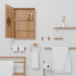 Wireworks Slimfit Magnifier Bathroom Cabinet 600 - Oak - thumbnail 7