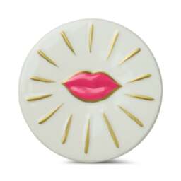 Paddywax Charmed 8oz/226g Pink Glass Candle with Lips Lid - Smoked Cherry - thumbnail 3