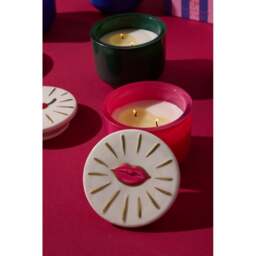 Paddywax Charmed 8oz/226g Pink Glass Candle with Lips Lid - Smoked Cherry - thumbnail 7