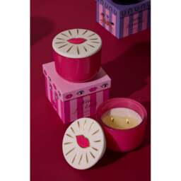 Paddywax Charmed 8oz/226g Pink Glass Candle with Lips Lid - Smoked Cherry - thumbnail 6