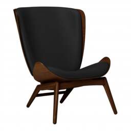 Umage The Reader Armchair - Dark Oak - Hope Leather Black Wood: Dark Oak, Colour: Black