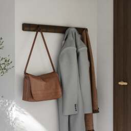Umbra Flip 8 Hook Coat Rack - Black/Walnut - thumbnail 2