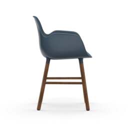 Normann Copenhagen Form Armchair - Blue - Walnut Legs Shell Colour: Blue, Leg Colour: Walnut - thumbnail 3