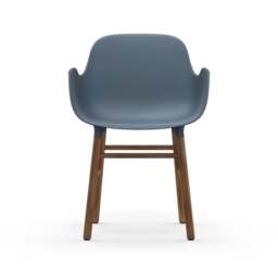 Normann Copenhagen Form Armchair - Blue - Walnut Legs Shell Colour: Blue, Leg Colour: Walnut - thumbnail 2