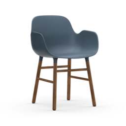 Normann Copenhagen Form Armchair - Blue - Walnut Legs Shell Colour: Blue, Leg Colour: Walnut
