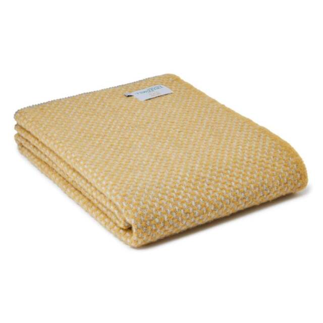 Tweedmill Textiles Twill Throw - Mustard & Grey - image 1