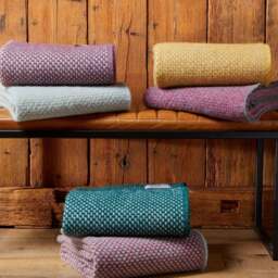 Tweedmill Textiles Twill Throw - Mustard & Grey - thumbnail 2