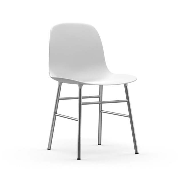 Normann Copenhagen Form Chair - White - Chrome Legs Shell Colour: White, Leg Colour: Chrome - image 1