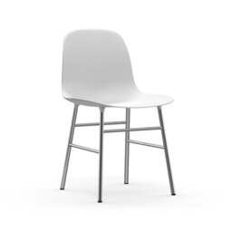 Normann Copenhagen Form Chair - White - Chrome Legs Shell Colour: White, Leg Colour: Chrome - thumbnail 1