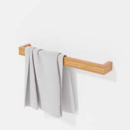 Wireworks Arena Single Towel Rail - 60cm - Bamboo - thumbnail 4