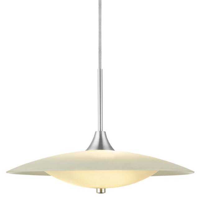 Halo Design Baroni Opal Glass Pendant Light - O 46cm Size:  46cm, Colour: Aluminium