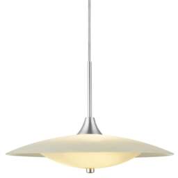 Halo Design Baroni Opal Glass Pendant Light - O 46cm Size:  46cm, Colour: Aluminium
