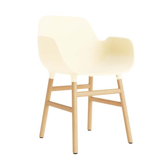 Normann Copenhagen Form Armchair - Cream - Oak Legs Shell Colour: Cream, Leg Colour: Oak - image 1